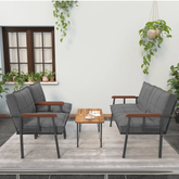 Hayal 4 Kişilik Sehpalı Bahçe Oturma Grubu Antrasit